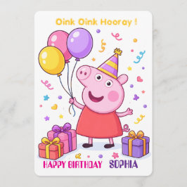 Festividades Cartão de Aniversário da Peppa Pig para Crianças |