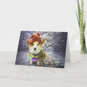 Festividades Cartão de aniversário da Rainha Corgi