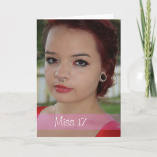 Festividades Cartão de aniversário de 17 anos com foto Miss 17