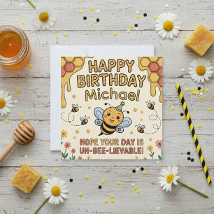 Festividades Cartão de Aniversário de Abelha Personalizado - Te
