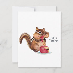 Festividades Cartão de aniversário de animal aquarela de esquil