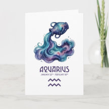 Cartão de Aniversário de Aquário