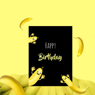 Festividades Cartão de Aniversário de Bananas Legais