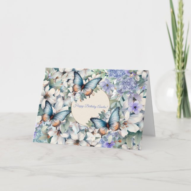 Festividades Cartão de Aniversário de Borboletas e Borboletas E (Frente)