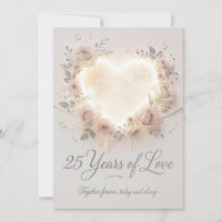 Cartão de Aniversário de Casamento de 25 Anos Eleg