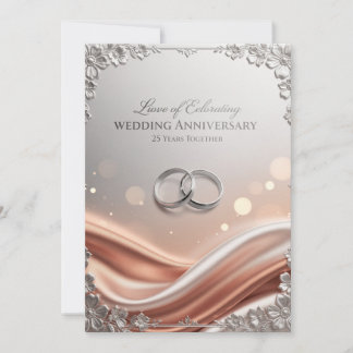 Festividades Cartão de Aniversário de Casamento de Luxo 25 anos