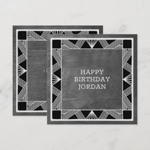 Festividades Cartão de Aniversário de Cinzas Masculina Modern