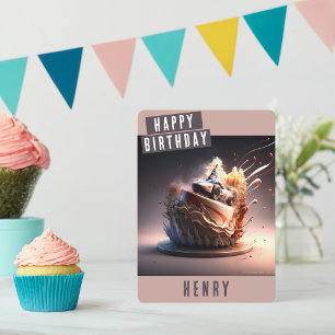 Festividades Cartão de Aniversário de Corrida de Carro