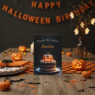 Festividades Cartão de Aniversário de Halloween com Abóbora Ass