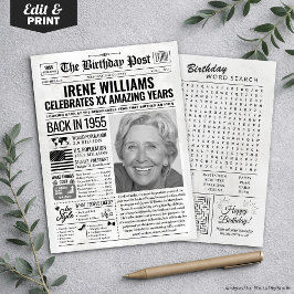 Festividades Cartão de aniversário de jornal de 1955, Trend