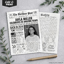 Festividades Cartão de aniversário de jornal de 2014, Trend