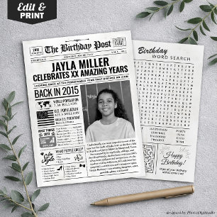 Festividades Cartão de aniversário de jornal de 2015, Trend