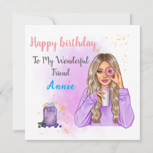 Festividades Cartão de Aniversário de Nome Único Personalizado 