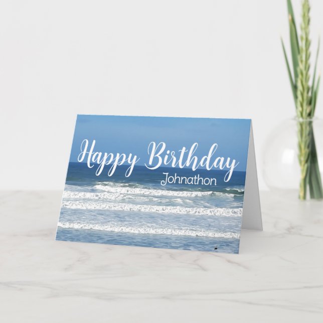 Festividades Cartão de aniversário de ondas e surf (Frente)
