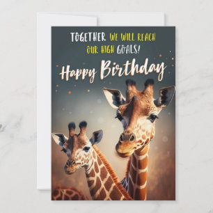 Festividades Cartão De Aniversário Divertido Com Duas Girafas
