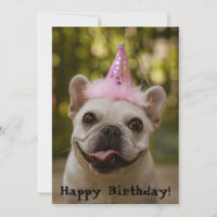 Cartão de Aniversário do Buldogue Francês