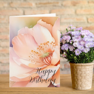 Festividades Cartão de Aniversário do Rosa de Pêssego Moderno B