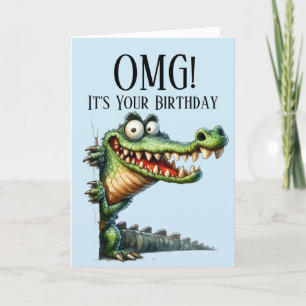 Festividades Cartão de aniversário do tema Crocodilo Engraçado