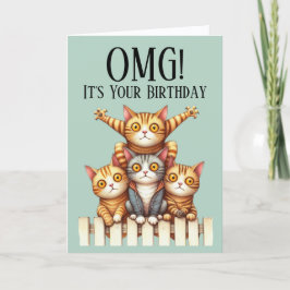 Festividades Cartão de Aniversário do Tema de Gato Bonito