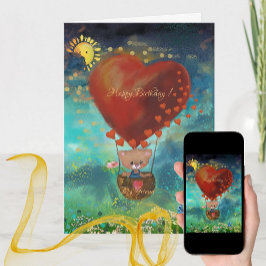 Festividades Cartão de Aniversário do Ursinho Feliz