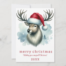 Festividades Cartão de Aniversário Elegante Sem Foto Com Rena