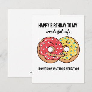 Festividades Cartão de Aniversário Engraçado da Esposa Donut Am