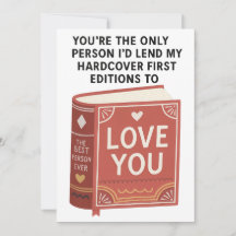 Cartão de aniversário engraçado para amantes de li