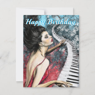 Festividades Cartão de Aniversário Fantasia de Piano