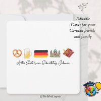Cartão de Aniversário Feliz Alemão, Alles Gute zum