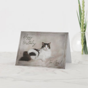 Festividades Cartão de Aniversário "Feliz Aniversário Gato"