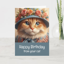 Festividades Cartão de Aniversário Feliz de Gato Fofo para Aman