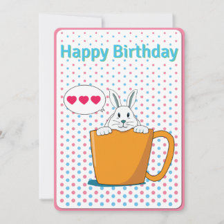 Festividades Cartão de Aniversário Feliz do Coelhinho Branco