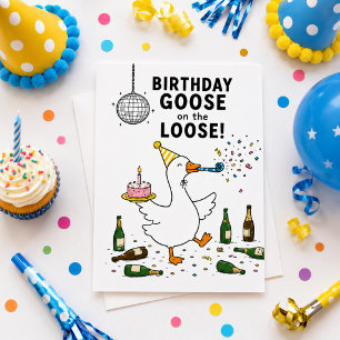 Festividades cartão de aniversário Ganso à Solta!