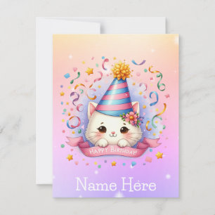 Festividades Cartão de Aniversário Gatinho Gatinho Gatinho