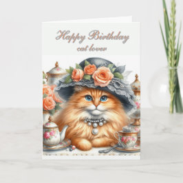 Festividades Cartão de Aniversário para Amantes de Gatos Vestid