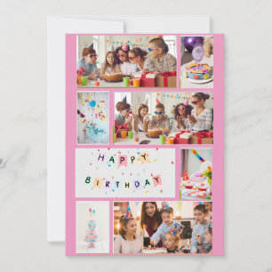 Festividades Cartão de Aniversário para Colagem de Fotos - Quad