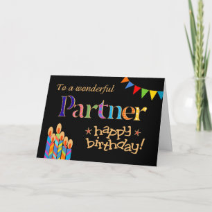 Festividades Cartão de Aniversário para Parceiros, Bunting e Ve