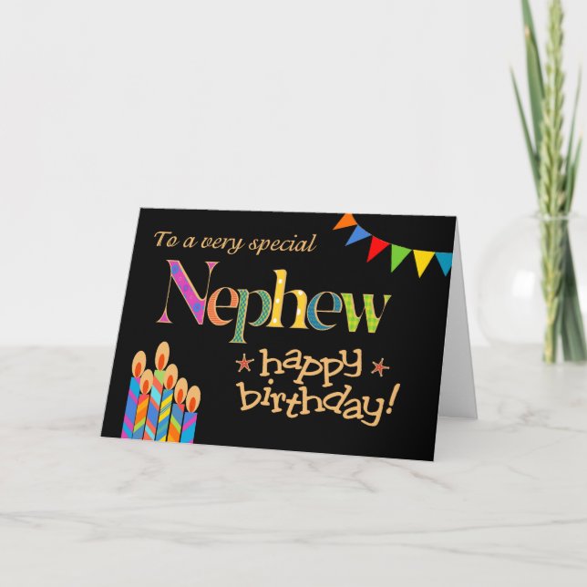 Festividades Cartão de Aniversário para Sobrinho, Velas (Frente)