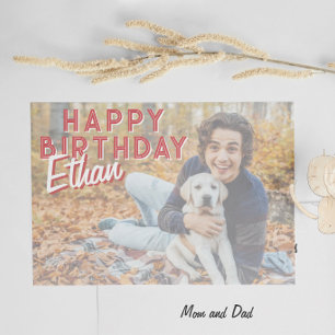 Festividades Cartão de aniversário personalizado com foto para 