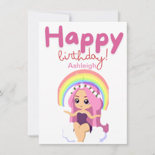 Festividades Cartão de Aniversário Personalizado da Princesa Un