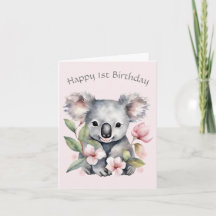 Cartão de aniversário personalizado de coala