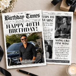 Festividades Cartão de Aniversário Personalizado, Jornal de Fot