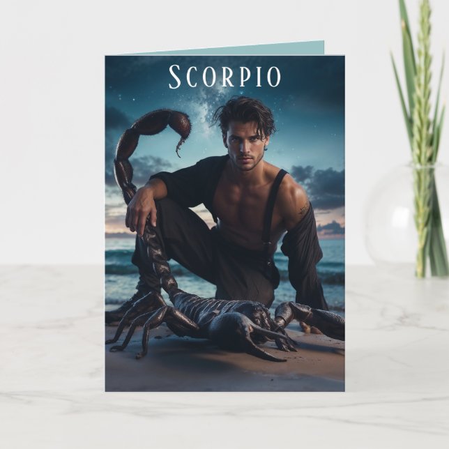 Festividades Cartão de Aniversário Scorpio Male (Frente)