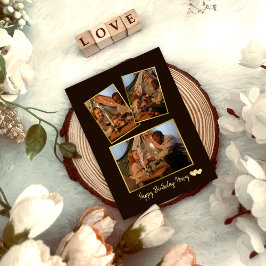 Festividades Cartão de Aniversário Simples de Colagem de Foto d