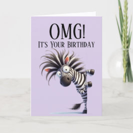 Festividades Cartão de aniversário tema zebra engraçado