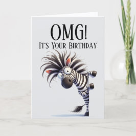Festividades Cartão de aniversário tema zebra engraçado