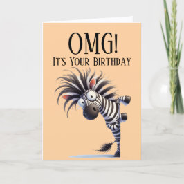 Festividades Cartão de aniversário tema zebra engraçado