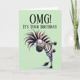 Festividades Cartão de Aniversário Tema Zebra Engraçado