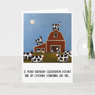 Festividades Cartão de aniversário vacas engraçadas