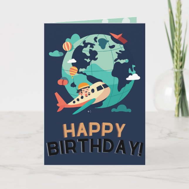 Festividades Cartão de Aniversário Viagem Adventure (Frente)